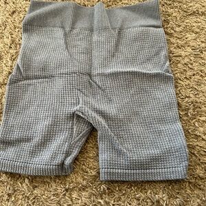 Gray Waffle Knit Shorts